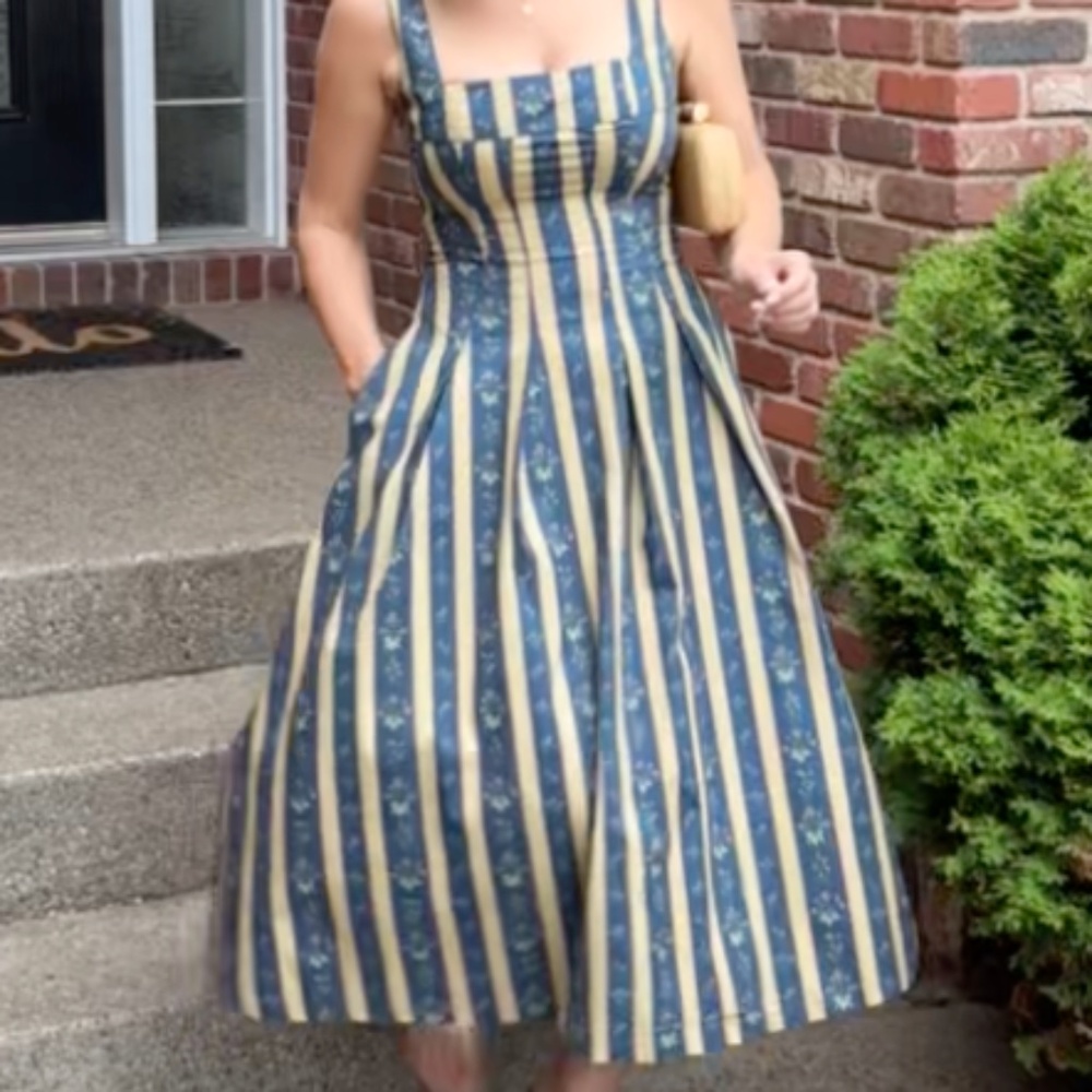 NWT - weworewhat - Corset pleated midi dress from Anthropologie